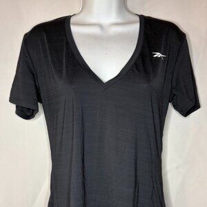 Women's Reebok Size M Loose - Black Activchill Short Sleeve Open Back Top